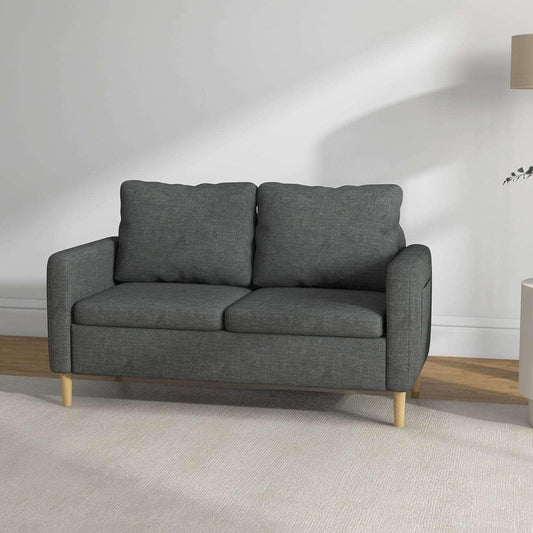 56 Loveseat Sofa for Bedroom with Side Pockets, Grey - Furniture4Design
