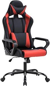 Gaming Chair Racing Chair Office Chair Ergonomic High-Back Leather Chair w/ Arms - Furniture4Design