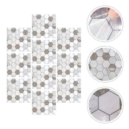 10 Pcs Tile Stickers Fireplace Tile Stickers 3d Wall Tile Stickers - Furniture4Design