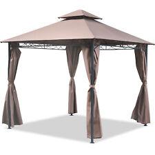 10'X10' Canopy tent Grill Gazebo for Patios w/ Shaded Curtains & Aluminum Frame - Furniture4Design