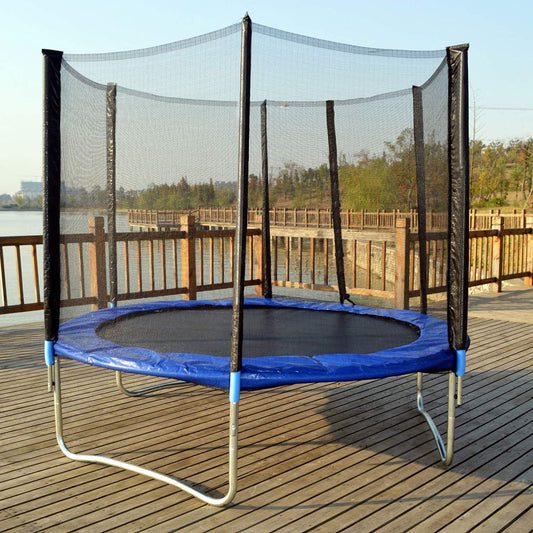 10FT Outdoor Fitness Trampoline with Safety Enclosure for Children and Adults - Furniture4Design