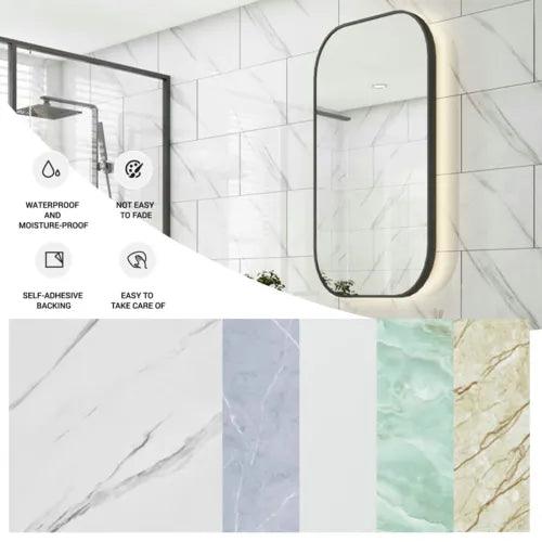 12" 3D Marble Stone Tile Sticker Wall Paper PVC Panels Self-adhesive Waterproof - Furniture4Design