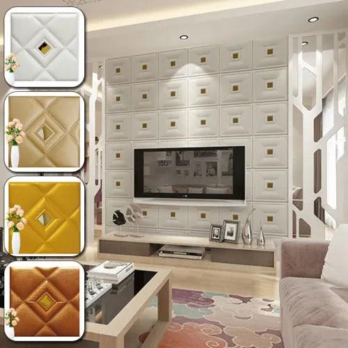 1x Self Adhesive 3D Tile Foam Stick Wall Paper Brick Home Decor Sticky Wallpaper - Furniture4Design