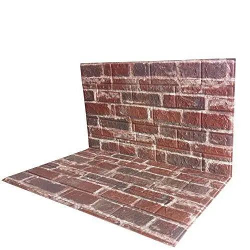 3D Brick Wall Panels PVC Foam Wallpaper Brown White Color Brown White 10 - Furniture4Design
