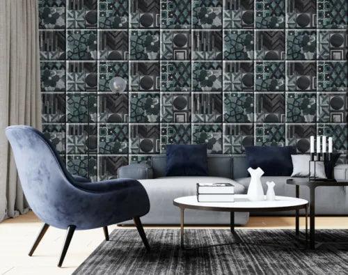 3D Dark Blue Petal Tiles 26425NA Wallpaper Wall Murals Removable Wallpaper Fay - Furniture4Design