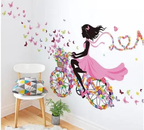 3D Fairy Flower Pink Wall Art Sticker Décor Girls Bedroom Home Decal DIY Mural - Furniture4Design