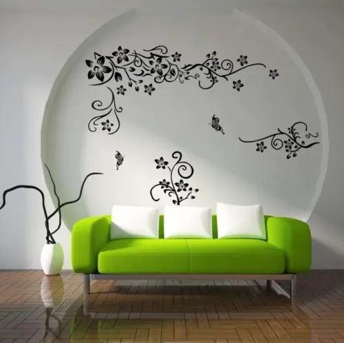 3D Flower Tree Black Wall Stickers Home Décor DIY Living Room Bedroom Art Mural - Furniture4Design