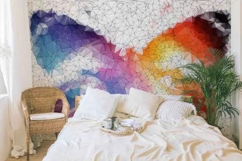 3D Geometric Hexagon Butterfly Self-adhesive Removeable Wallpaper Wall Mural1 - Furniture4Design