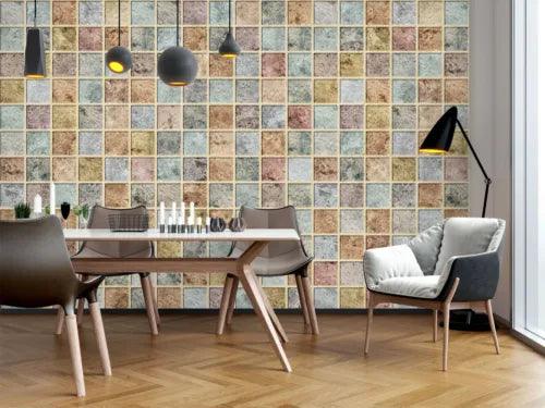 3D Retro Tiles G6789 Wallpaper Wall Murals Removable Self-adhesive Honey - Furniture4Design
