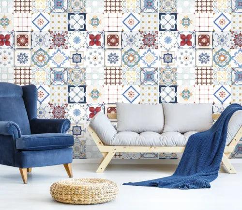 3D Tile Pattern Petals 42402NA Wallpaper Wall Murals Removable Wallpaper Fay - Furniture4Design