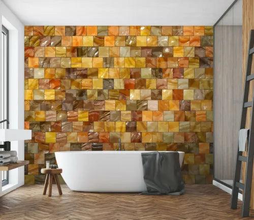 3D Yellow Retro Small Tiles 6469NA Wallpaper Wall Murals Removable Wallpaper Fay - Furniture4Design