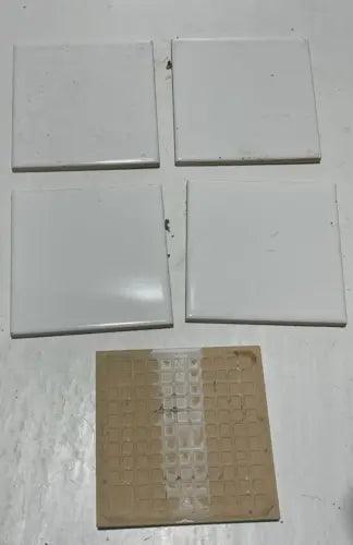 (5) Ceramic Wall Tile White Glossy 4 in X 4 in - Furniture4Design
