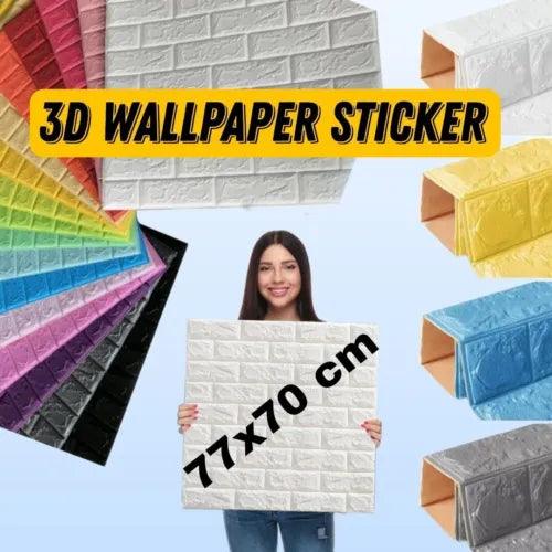 77x70cm Foam 3D Tile Brick Wall Sticker Self-Adhesive DIY White Wallpaper Panels - Furniture4Design