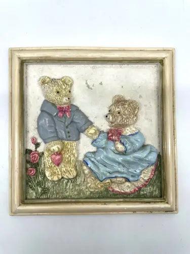A vintage , ceramic tile / picture wall art '' Little bears '' Lucia Olsen - Furniture4Design