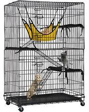 Cat Cage Cat Crate Cat Kennel 48 inches Cat Playpen with Free hammock 3 Cat Bed - Furniture4Design