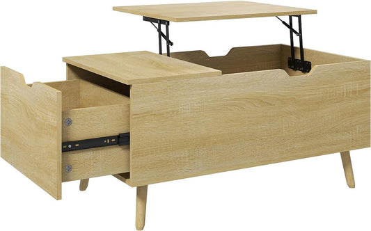 Coffee Table with Lift-Top, Hidden Compartment, and Drawer Storage - Furniture4Design