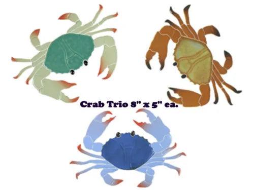 Crab 8" Trio Pool Mosaic Tile swimming Bath wall table bar patio walk way art - Furniture4Design