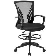 Drafting Chair Tall Office Chair Adjustable Height with Arms Foot Rest Back - Furniture4Design