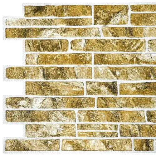 Dundee Deco Wall Paneling 19.49"x40.16" 3D Falkirk Retro Gold Decorative (5Pack) - Furniture4Design