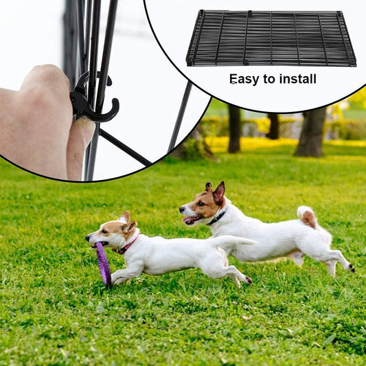 Durable and Versatile Foldable Black 8-Panel Dog Playpen (48) - Furniture4Design