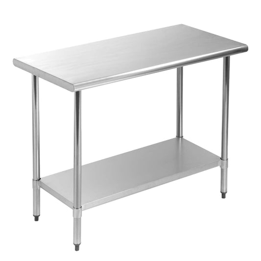 Durable Stainless Steel Kitchen Work Table with Adjustable Feet, 24 x 36 - Furniture4Design