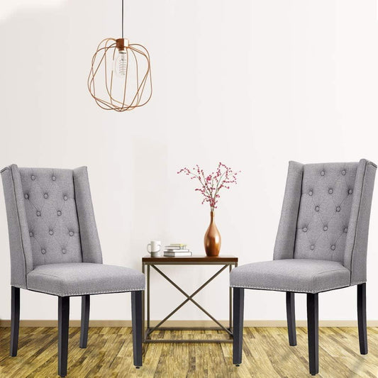 Elegant Mid-Century Modern Gray Dining Chairs Set of 2 - Furniture4Design
