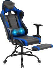 Ergonomic Desk Chai Massage PU Leather Recliner Computer Chair w/ Lumbar Support - Furniture4Design