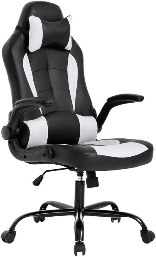 Ergonomic High Back Gaming Chair with Lumbar Support and Flip Up Arms - Furniture4Design