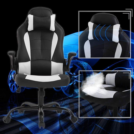 Ergonomic High Back Gaming Chair with Lumbar Support and Flip Up Arms - Furniture4Design