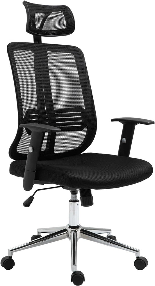 Ergonomic High-Back Mesh Office Chair with Adjustable Features, Black - Furniture4Design