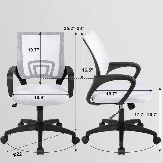 Ergonomic Mesh Office Chair with Adjustable Lumbar Support and Armrests - Furniture4Design