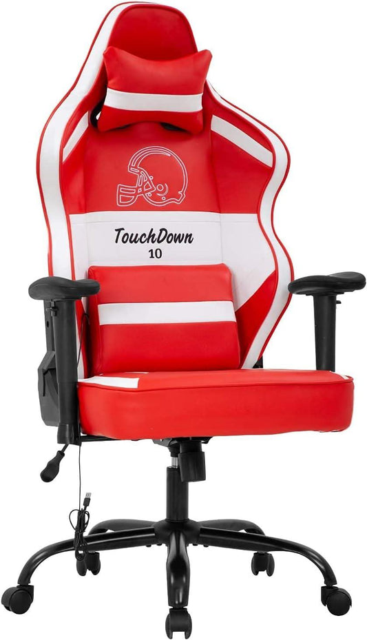 Ergonomic Red Gaming Chair for Heavy Individuals with Lumbar Support and 2D Arms - Furniture4Design