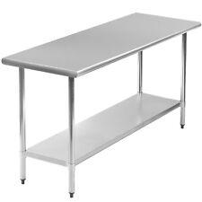 FDW Metal Stainless Steel Kitchen Work Table with Adjustable Table Foot 24Wx60L - Furniture4Design