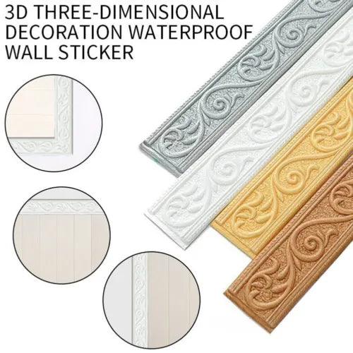 Flexible and Adjustable 3D Foam Tiles Border Sticker for Wall Decoration - Furniture4Design