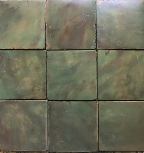 Grueby Green 4x4 Mission Craftsman Kitchen Fireplace Wall Tile 9 Pcs - Furniture4Design