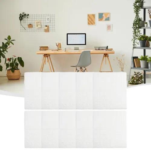 Home Improvement Wall Sticker 3D Tile Carved 10pcs 35x35 X3mm Foam Panel - Furniture4Design