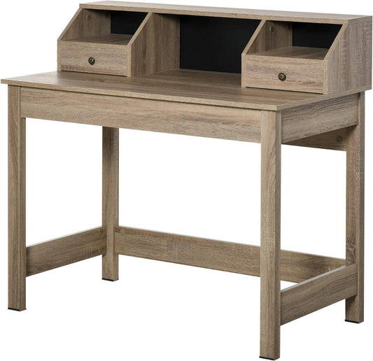 Home Office Computer Desk with Storage Drawers and Shelves - Furniture4Design