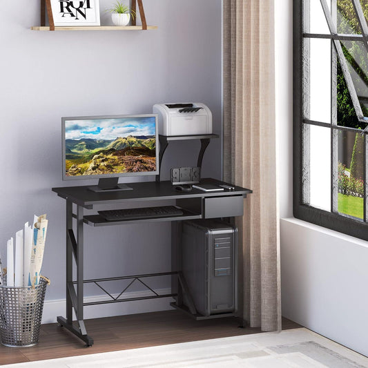 Home Office Desk with Keyboard Tray and Drawer - Furniture4Design
