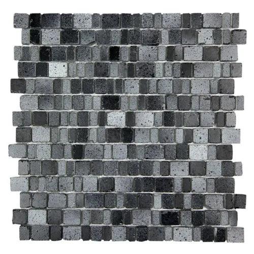 Ice Age Coal Black Rustic Glass Tile Kitchen Bathroom Fireplace Wall Backsplash - Furniture4Design