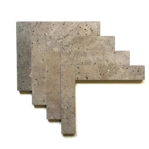 Lagos Azul 6x12 Herringbone Mosaic Limestone Tile Backsplash Floor and Wall - Furniture4Design