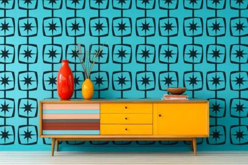 Mid Century Decals, Modern Wall Decal, Geometric Wall Decals, Mid Mod Starburst - Furniture4Design