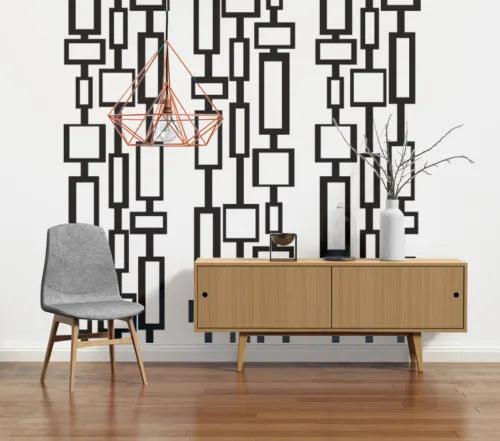 Mid Century Modern Decals, Removable Mid Mod Wall Decals, Retro Wall Pattern - Furniture4Design