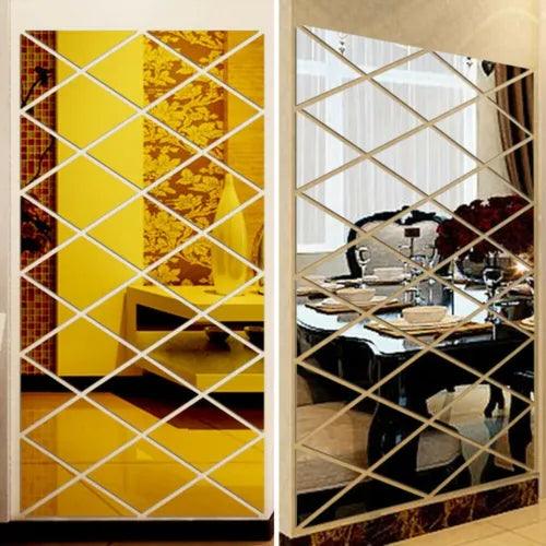 Mirror Wall Stickers Acrylic Bedroom Decal Full Body Mosaic 19.7*19.7" - Furniture4Design