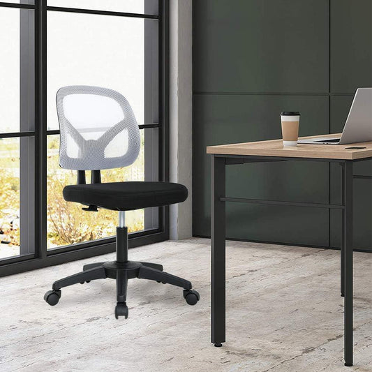 Modern White Mesh Ergonomic Office Chair with Lumbar Support - Furniture4Design