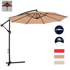New 10' Patio Umbrella Offset Hanging Umbrella Outdoor Market Umbrella D10 - Furniture4Design
