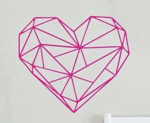 NEW 22” x 20” 3D Pink Geometric Heart Wall Sticker Door Tile Cabinet Vinyl Decal - Furniture4Design