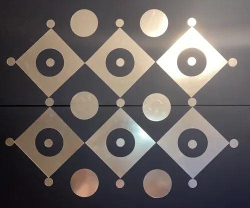 NEW 36 Pc Gold 60’s Retro Astro Geometric Mirrors Wall Decor Acrylic Sticker Set - Furniture4Design