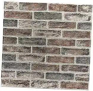 -Pack 52.5 Sq.Ft Faux Brick 3D Wall Panels Peel and Stick in Gray 10 Gray/Brown - Furniture4Design