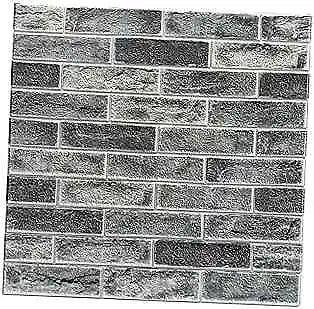 -Pack 52.5 Sq.Ft Faux Brick 3D Wall Panels Peel and Stick in Stone 10 Stone ash - Furniture4Design