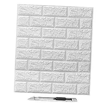 Pcs 3D Brick Wallpaper in Faux Foam Brick Wall Panels Peel 16.5”*12.6” 20 White - Furniture4Design